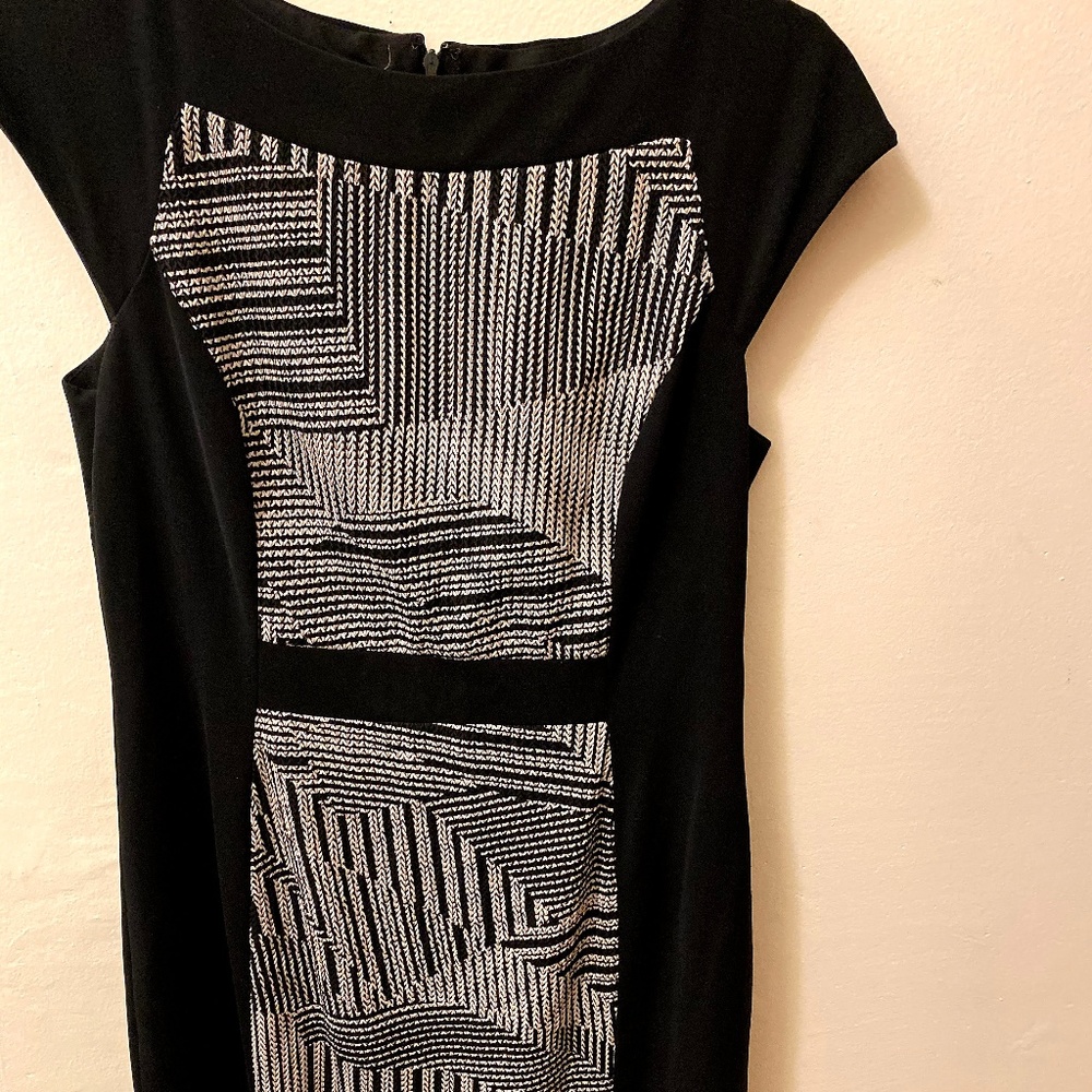 Anne Klein work black and white color block Dress